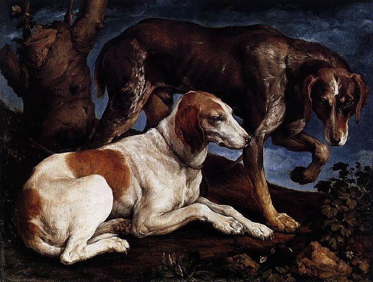 Two Hounds, Follower of Jacopo da Ponte